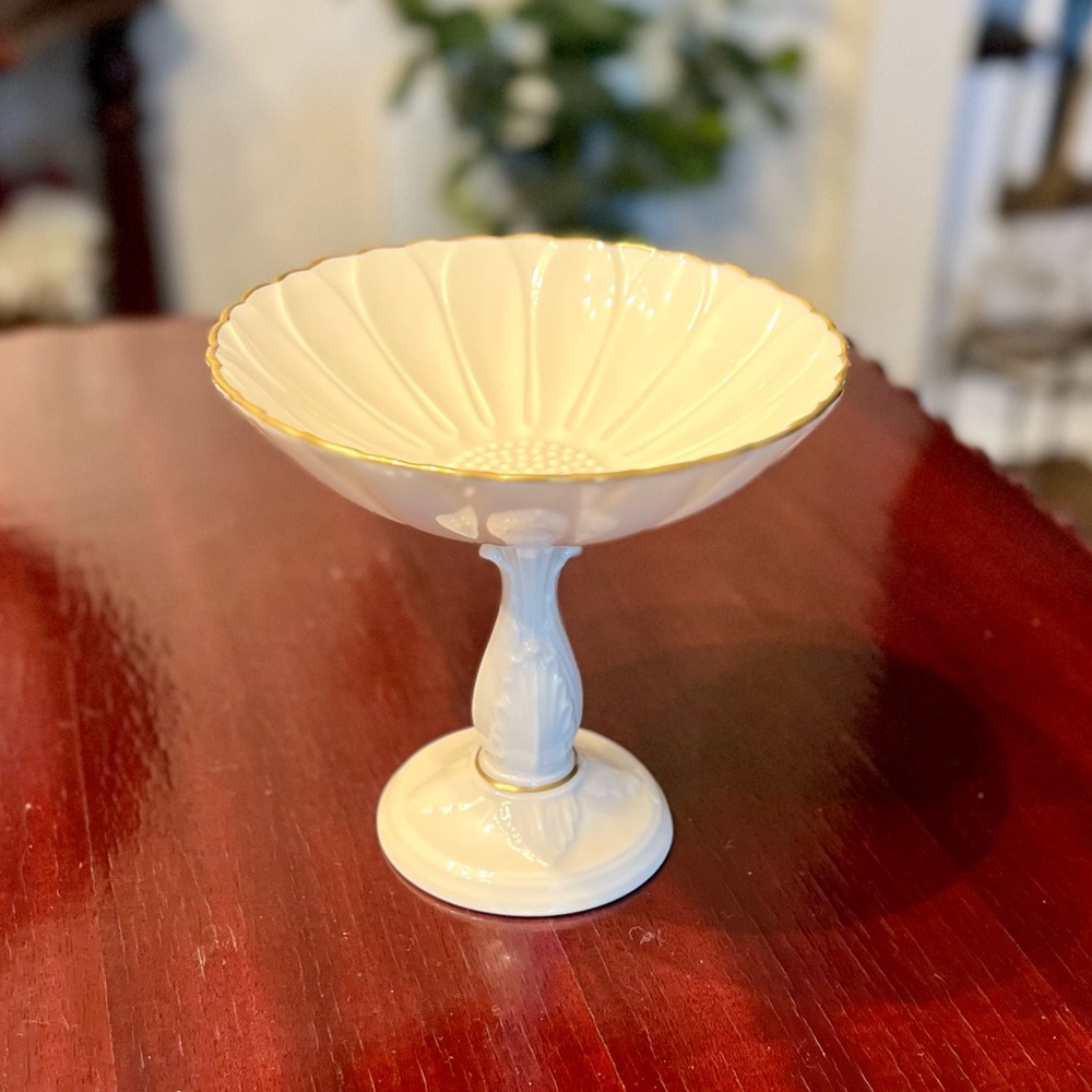 Lenox Sunflower Compote Candy Dish Charleston Collection 1980s Porcelain